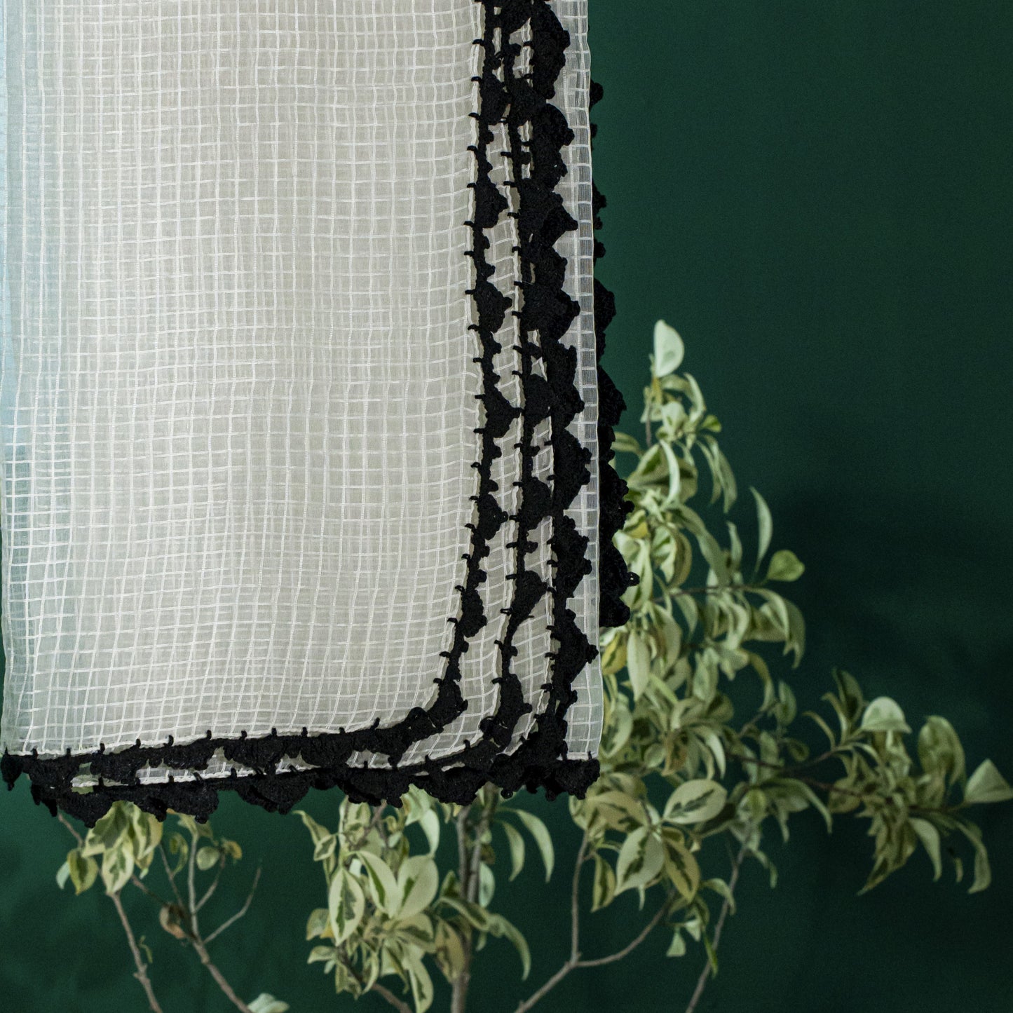 Embrodiered 3-pc with hand-croatia on dupatta